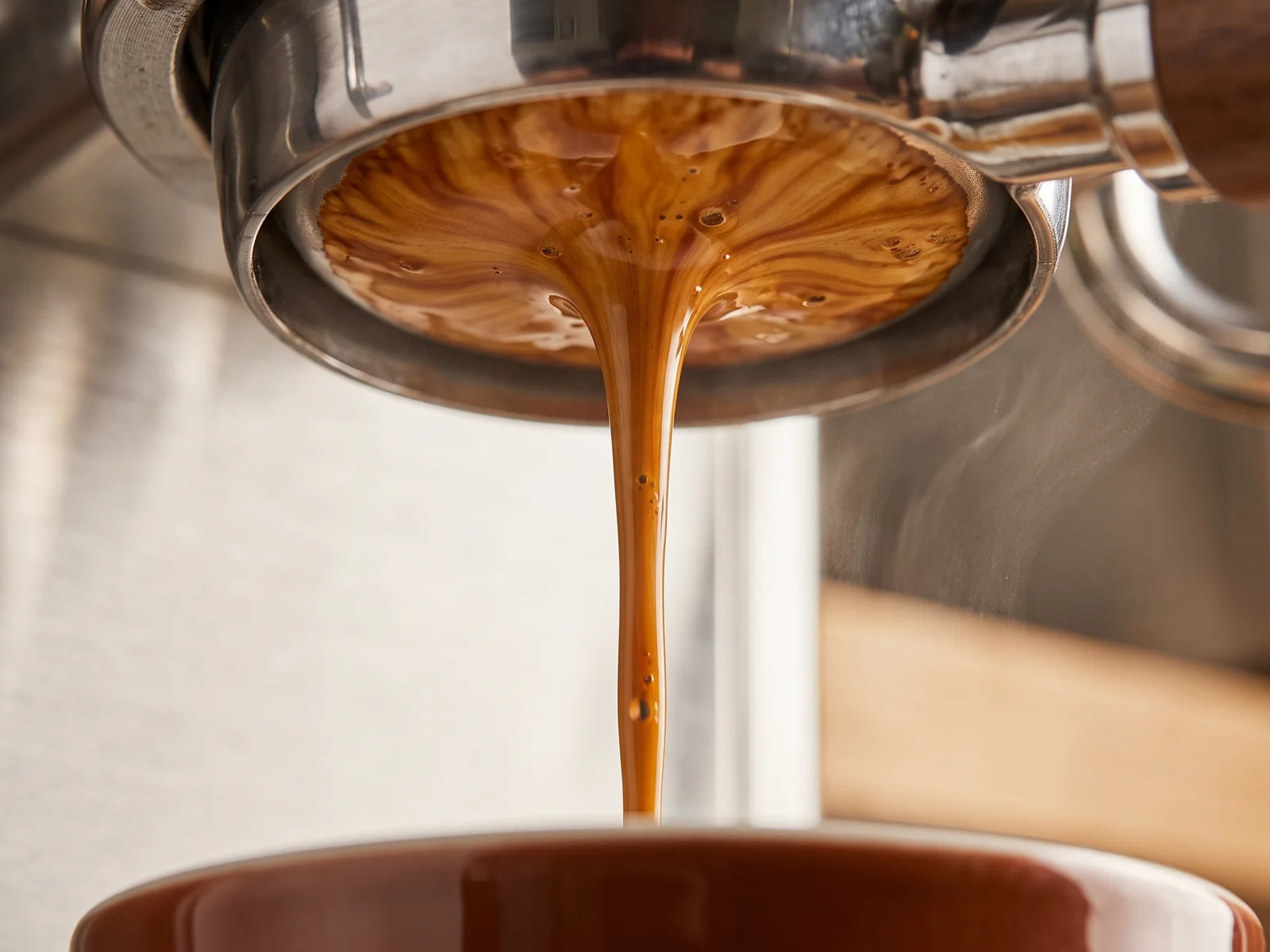 Symbolmuster aus Siebträgern, Kaffeebohnen, Mühlen und Tampern