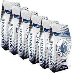 Café en grains mélange BLEU Caffè Borbone 1 kg x 6