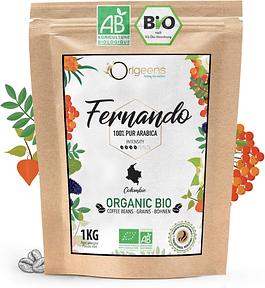 Origeens Café en Grains Bio, Single Origin Colombie Fernando, 1 kg