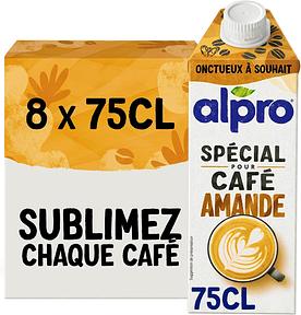 Alpro Spécial pour Café Amande - Boisson végétale amande barista, 8 x 750 ml